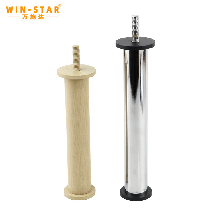 Gold, Chrome, and Black surface treatments on metal furniture table legs