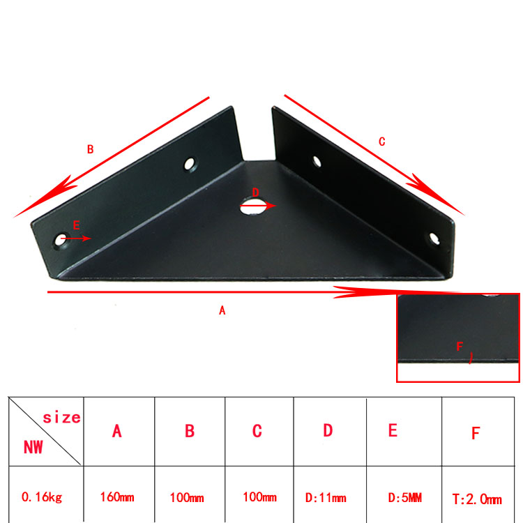 Thickened export packaging for triangle bed frame brackets