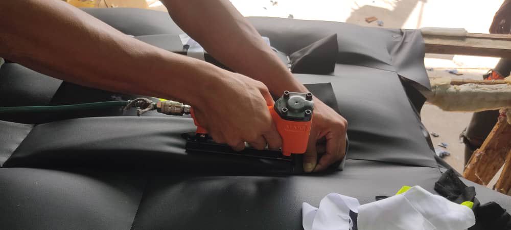 Pneumatic nailer application 3 Molding and decorative trim installation using galvanized brads