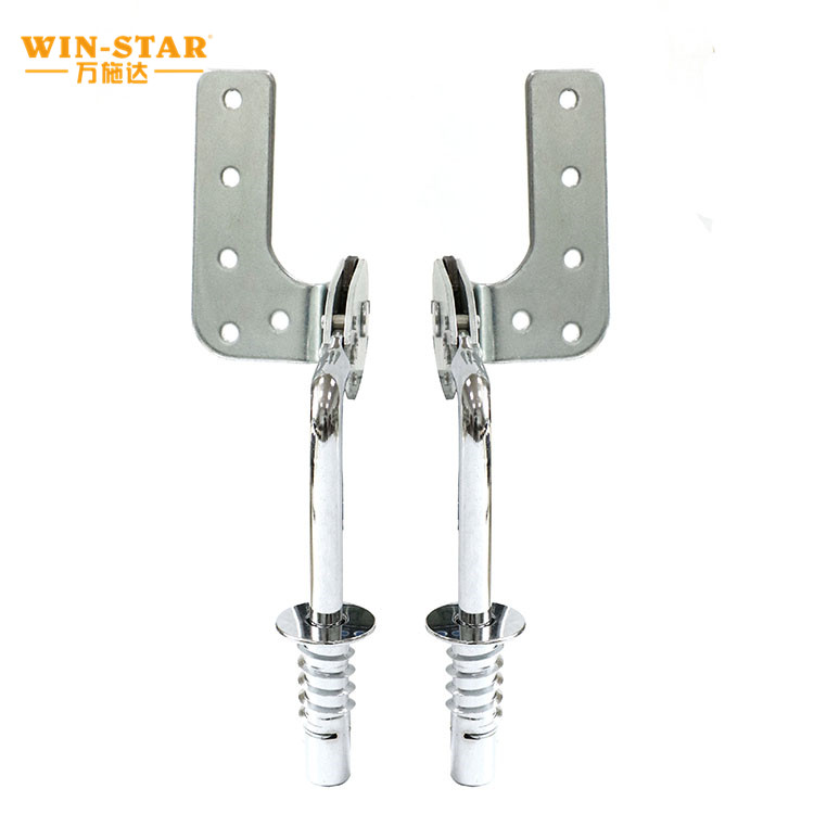 Close up of the white zinc electroplated surface on the ZD-J005 sofa hinge
