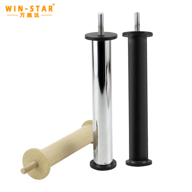 25mm Tube Metal Furniture Legs in Chrome, Gold, and Black finishes for sofas and cabinets