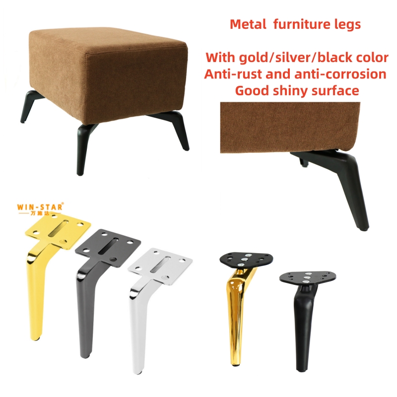Modern metal sofa legs installed on contemporary seating Modern metal sofa legs installed on contemporary seating