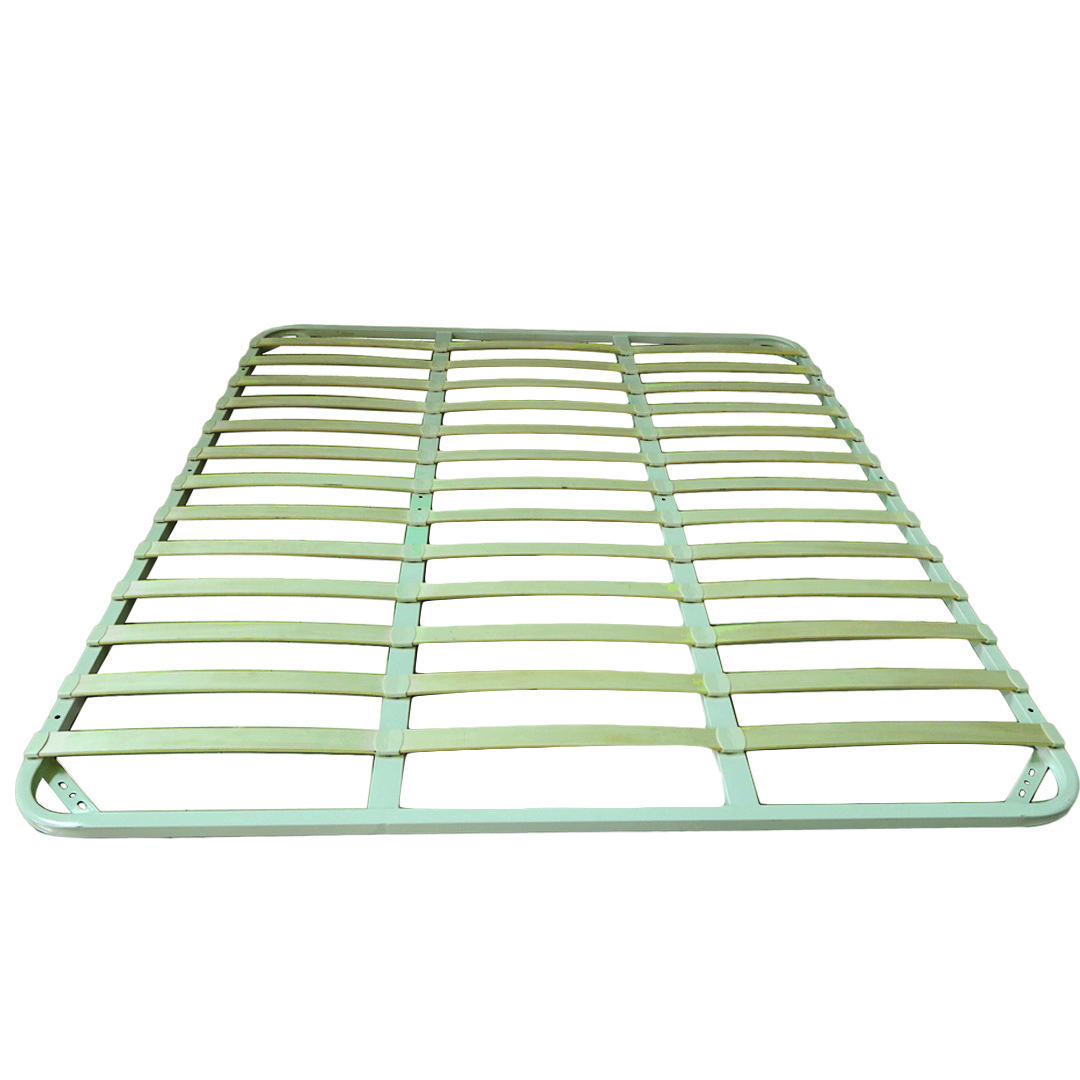 Modular wooden and iron bed frame components engineered for intuitive and fast assembly