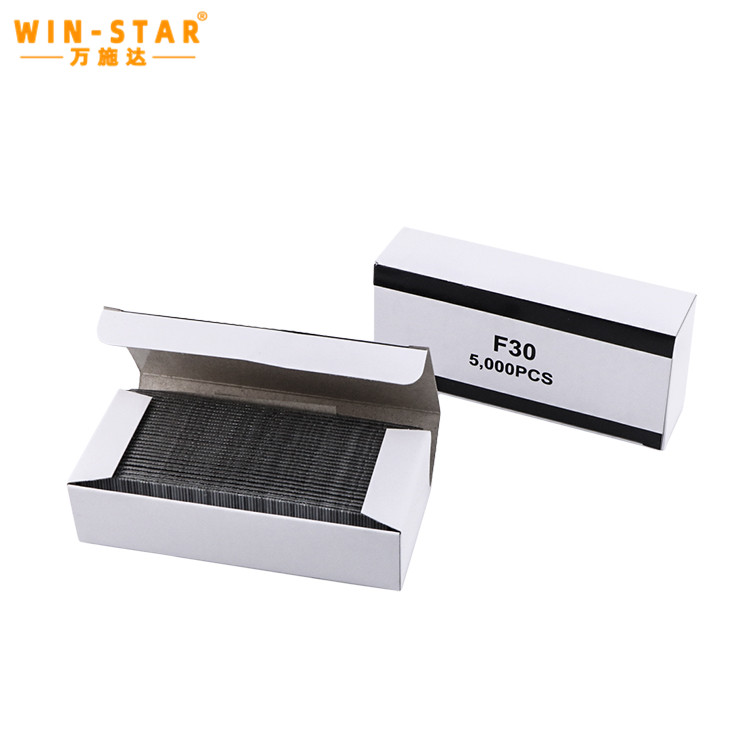 F30 staple nails (7) Bulk packaging arrangement of galvanized steel F30 straight nails