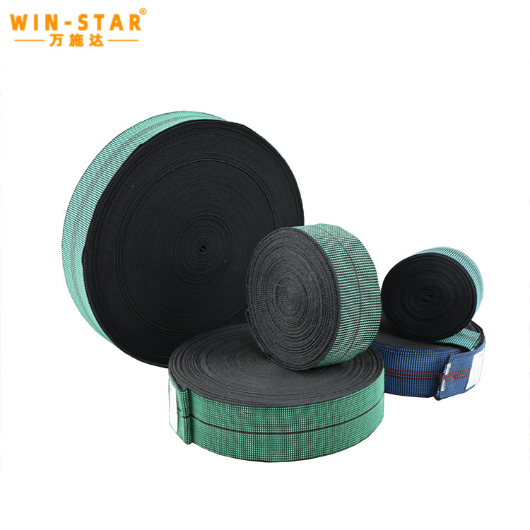 Close-up of premium PE and rubber composite elastic webbing material