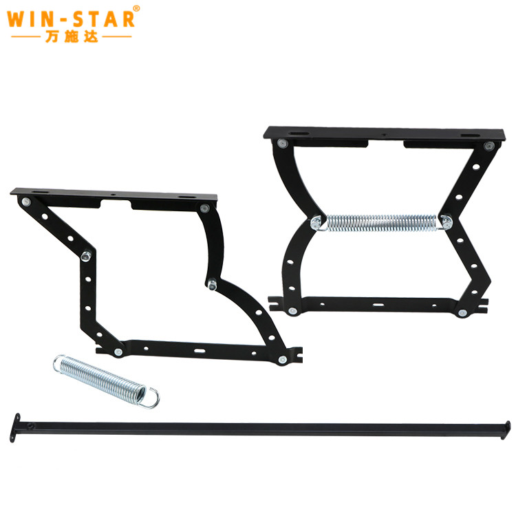 3.5mm Thickened Iron Adjustable Bed Mechanism Hinge with Anti-Rust Black Finish