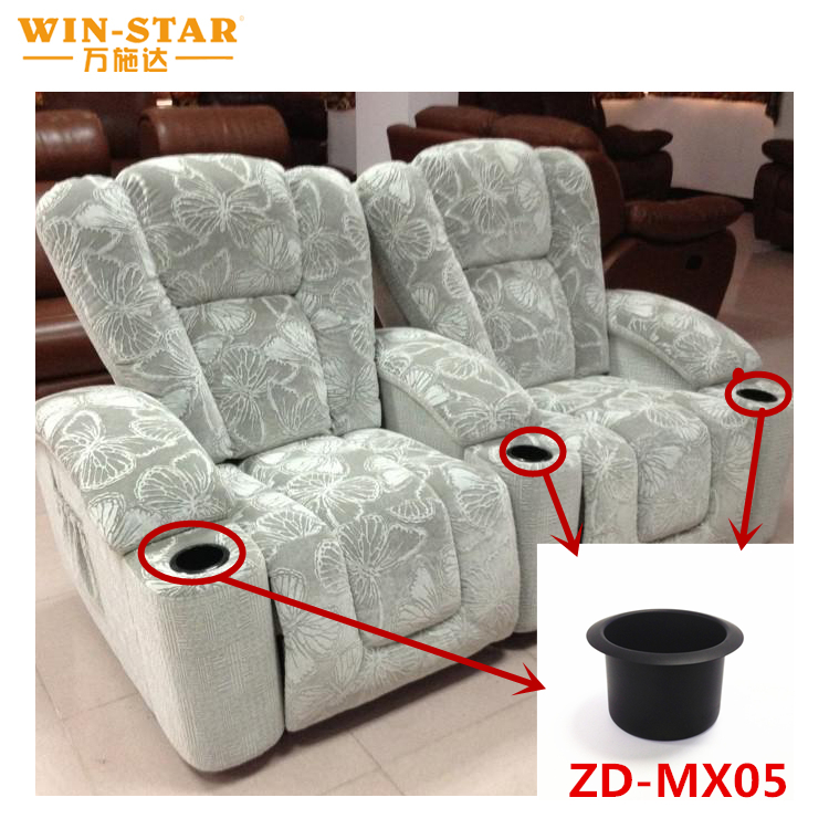Winstar golden color plastic sofa table cup holder insert front view