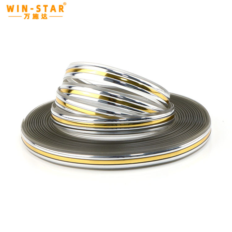 Gold and silver shining PVC trim Gold and silver shining PVC trim for modern sofa decoration