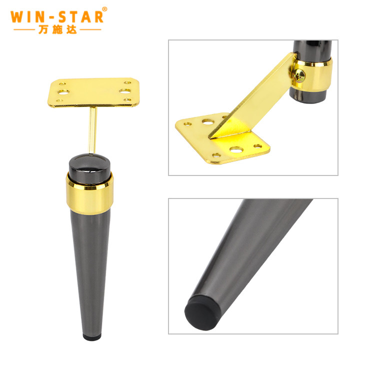 ZD-N381 (9) Close-up of the 190mm iron furniture leg surface finish