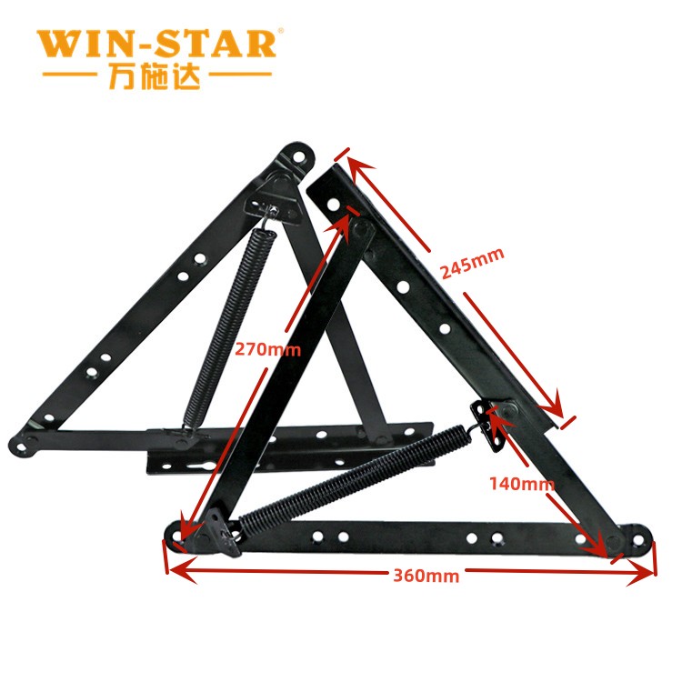 Dimensional specifications and standard hole placements for the WINSTAR sofa bed mechanism