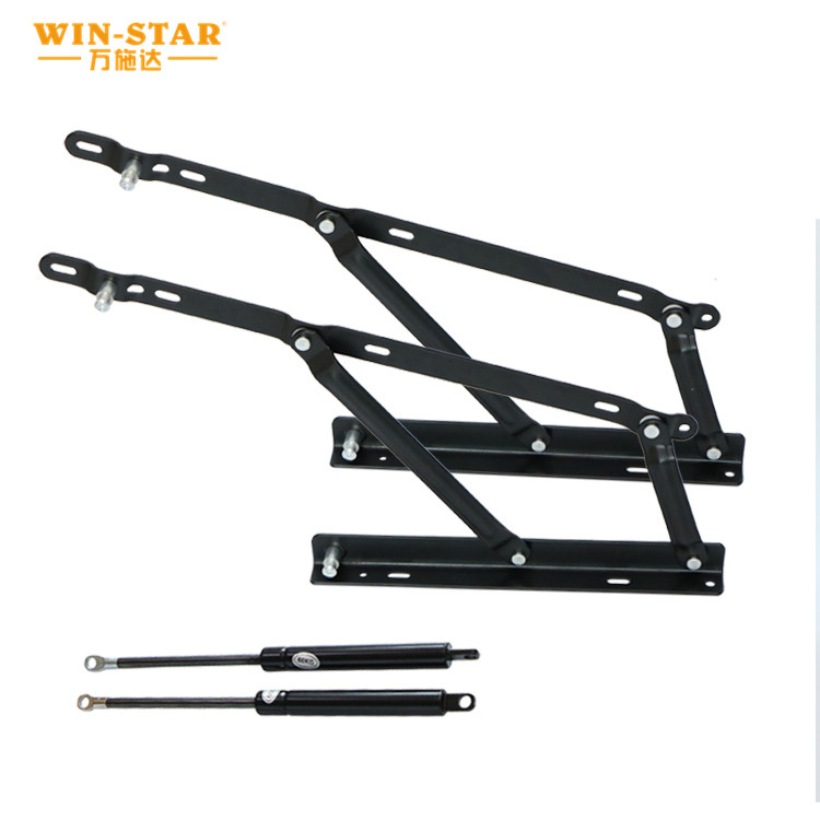 Close-up of the ZD-I014-A1 modern folding sofa bed frame mechanism showing the 3.0mm thickened iron construction