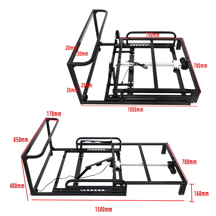 Space-saving Zero Wall design of the electric folding sofa mechanism