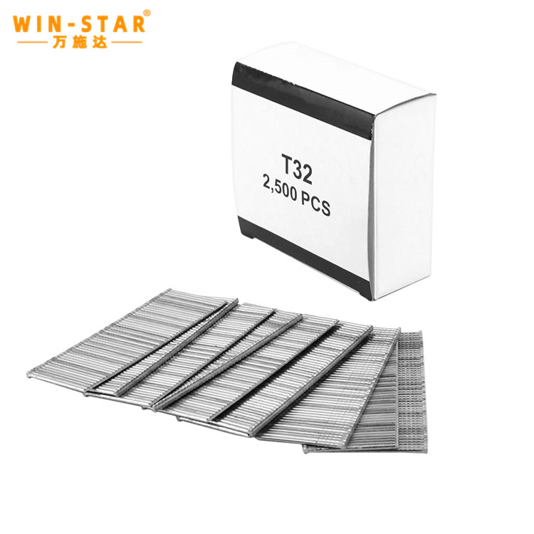 16GA Silver Color Straight Staples Galvanized T Brad Nail T32 Nails