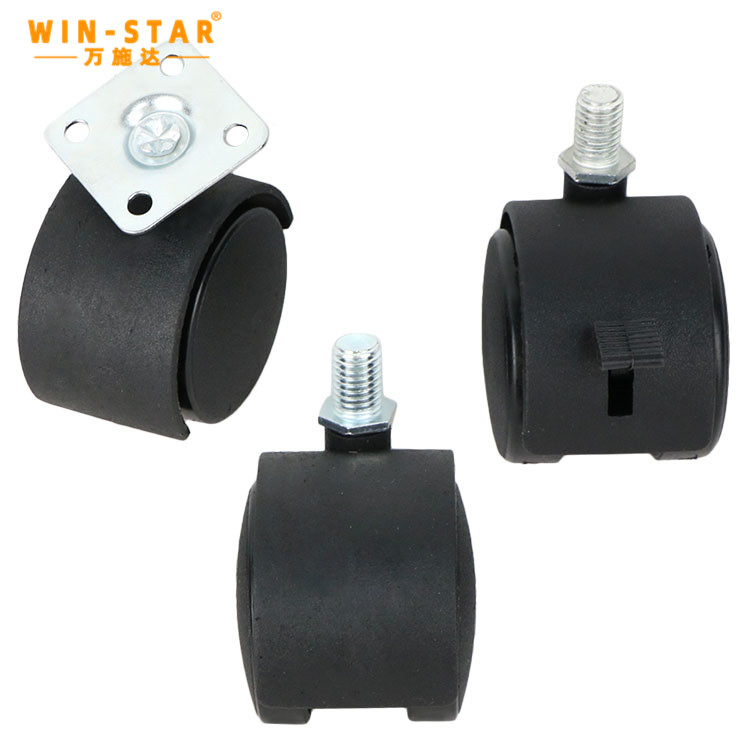 2 inch High quality pp swivel office chair caster wheels with metal friction ring office caster wheel