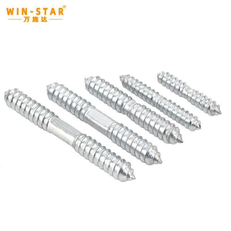Wholesale Wood Screws Double Head Wooden Teeth Hanger Bolts
