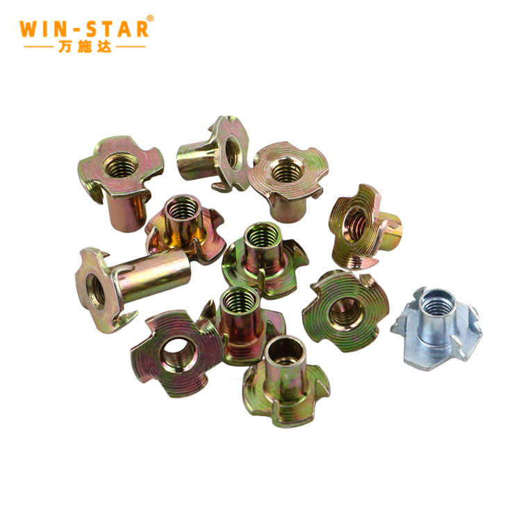  Carbon Steel Four Claws DIN1624 Furniture Four Prongs T Nuts