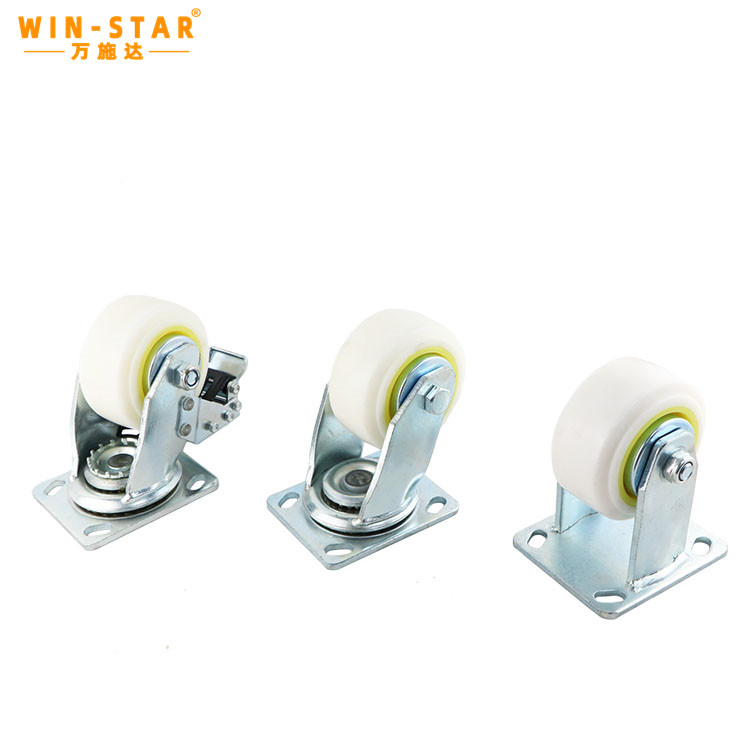  Heavy Duty Plate Caster Soft Rubber Swivel Industrial Caster for Trolley