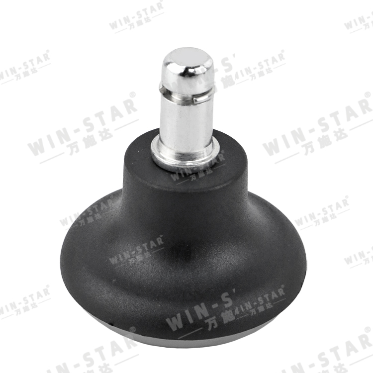  Black Plastic Chair Legs for Office Chair Furniture Leveling Glides with Plate Mounting PP