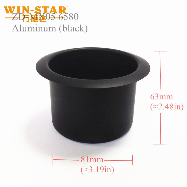 WINSTAR 102*80*65mm Wholesale Aluminum Black Cup Holder for Table Cinema Chair Cup Holder
