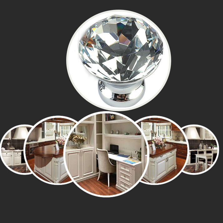 Deluxe Handle Crystal Knob Diamond Knob Drawer T-bar Handle