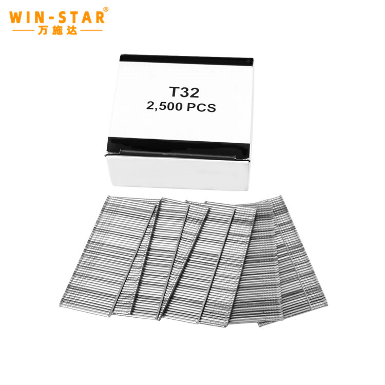 16GA Silver Color Straight Staples Galvanized T Brad Nail T32 Nails
