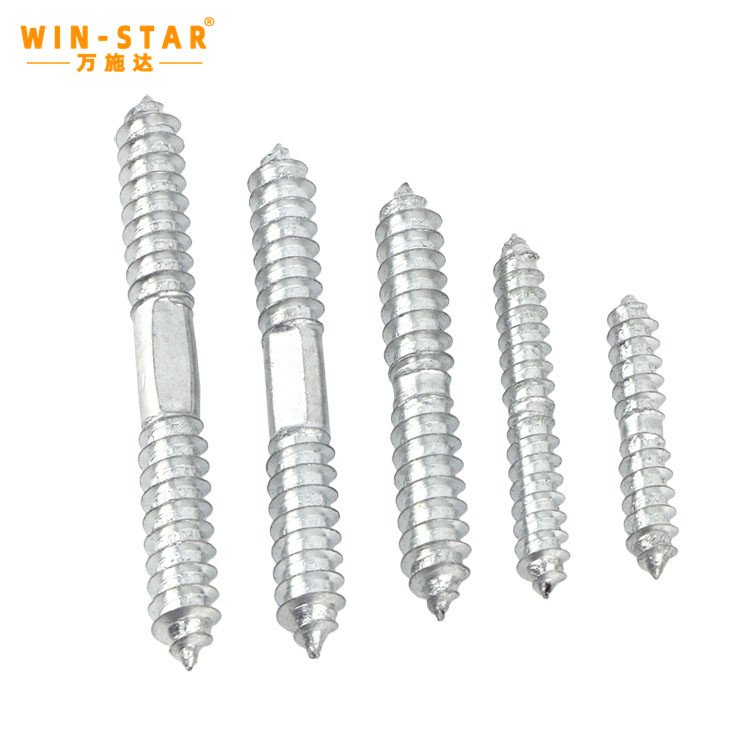 Wholesale Wood Screws Double Head Wooden Teeth Hanger Bolts