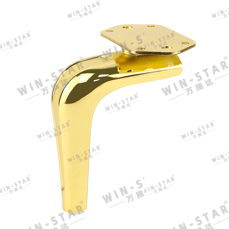 Cheap Furniture Fittings Metal Straight Golden Sofa Legs for TV Cabinet