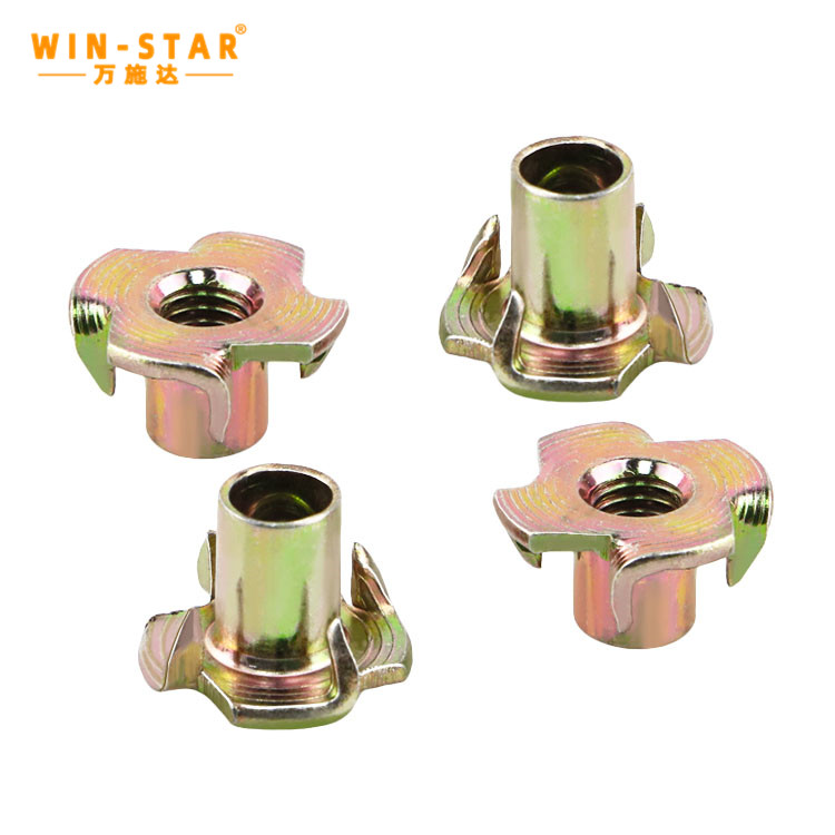  Carbon Steel Four Claws DIN1624 Furniture Four Prongs T Nuts