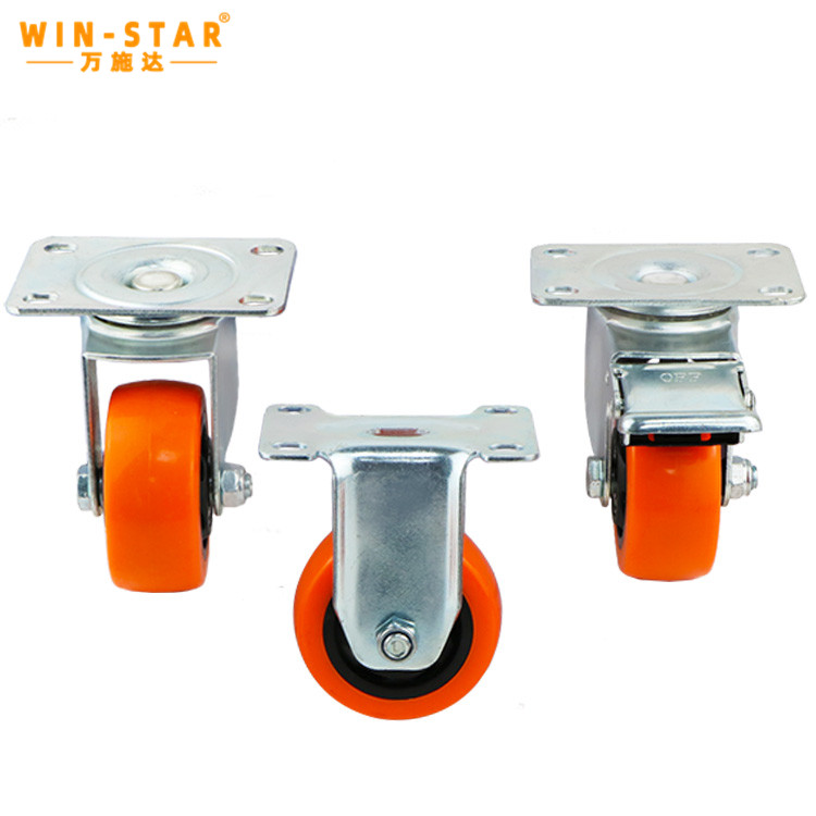 Orange 3/4/5 Inch Castor Wheels Industrial Nylon Steel Outdoor wheel