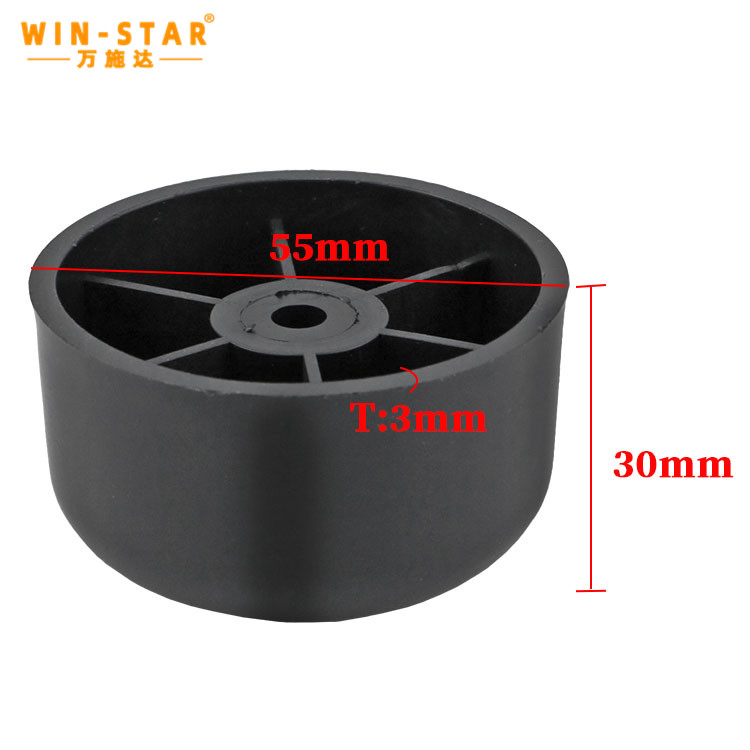 Made in China Living Room ABS Material Bed Sofa Leg Plastic Black Leg feet 