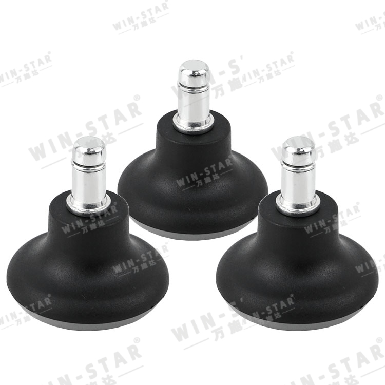  Black Plastic Chair Legs for Office Chair Furniture Leveling Glides with Plate Mounting PP