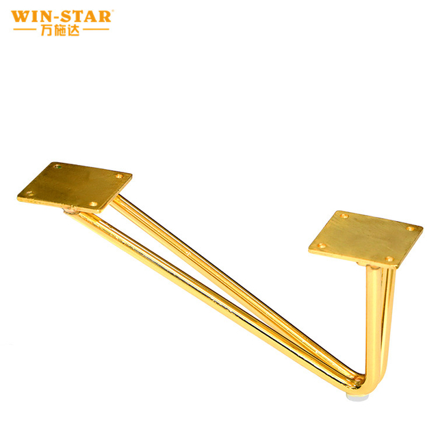 Wholesale Furniture Hardware Gold Legs V Shape Cabinet Sofa Iron Bed Legs
