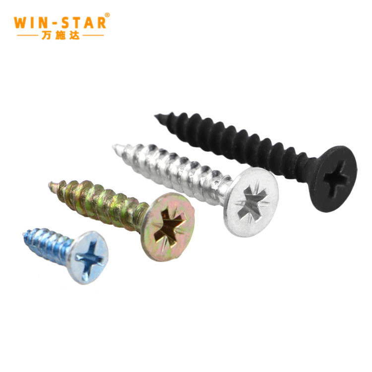 Self Tapping Yellow Zinc Polish Phillips Flat Countersunk CSK Head Chipboard Screws For Wood chipboard screw