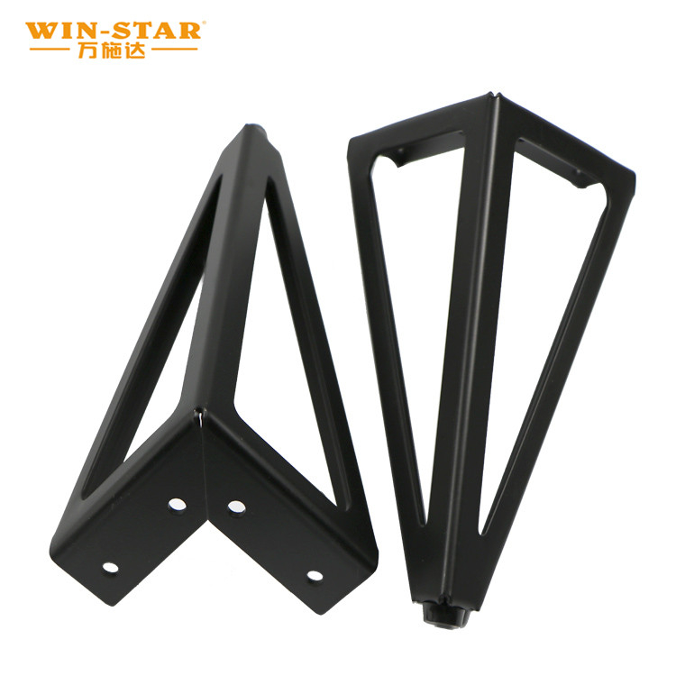 Fashion Style Furniture Hardware Triangle Pipe Metal Golden Black Sofa Legs