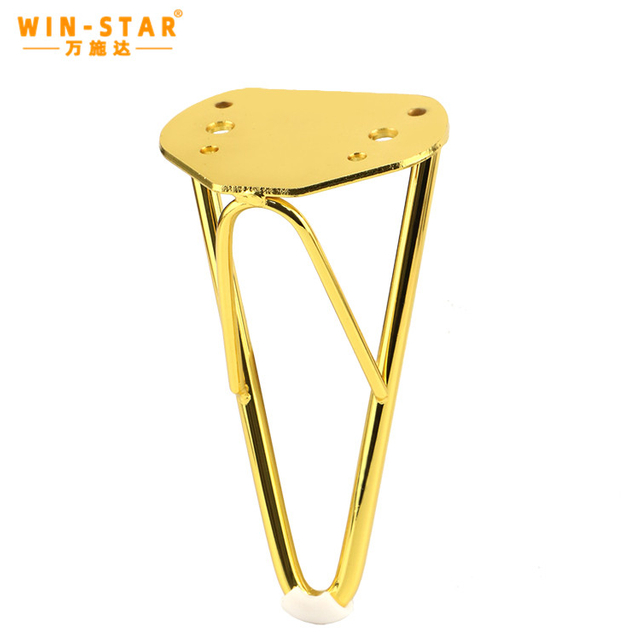 Decorative Furniture Accessory 150mm Black Gold Metal Sofa Legs