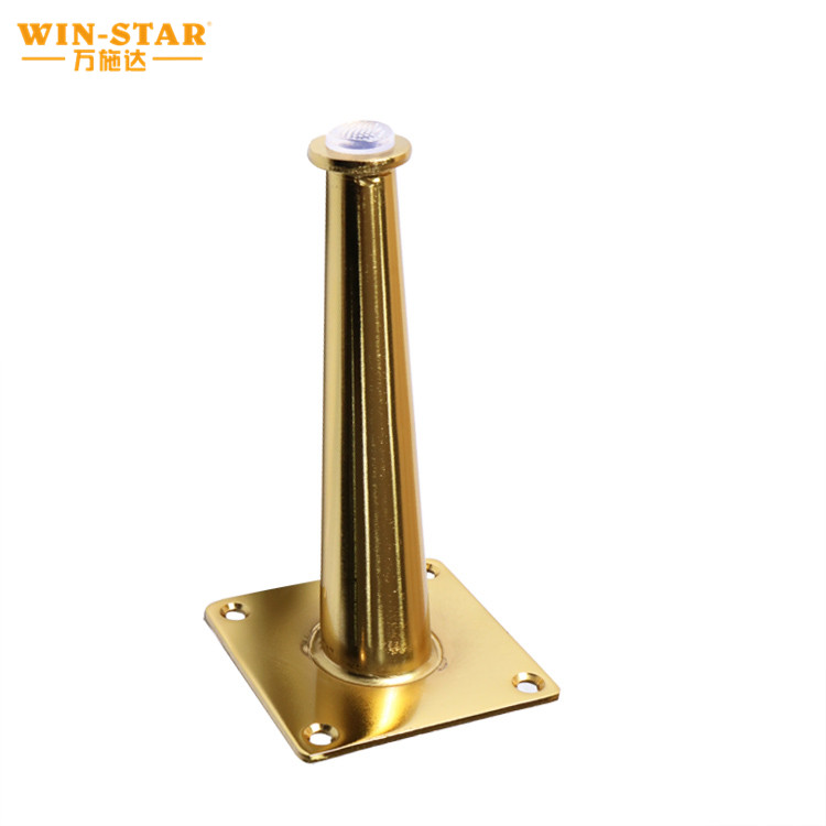 Hotsale modern metal golden cone cheap sofa legs for bed