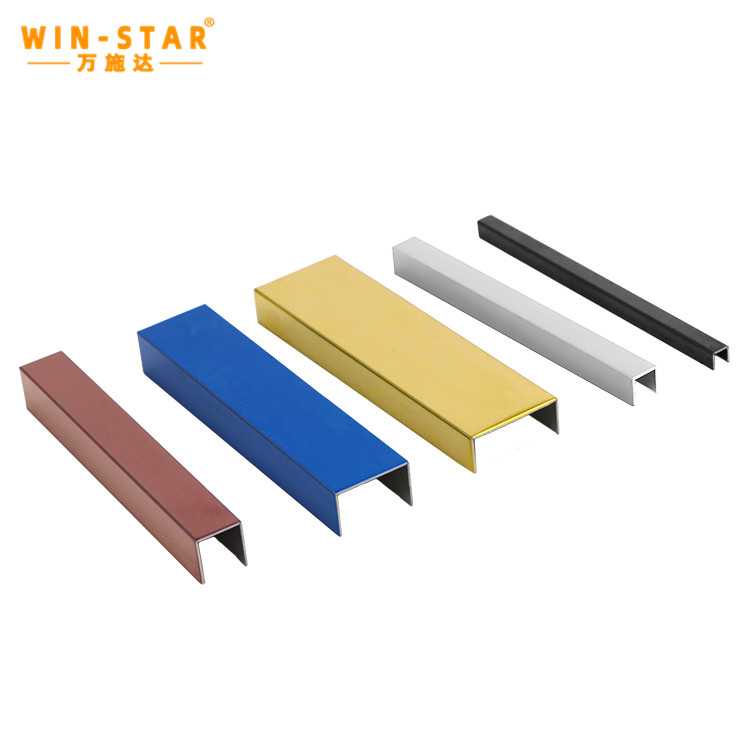 Light luxury mirror gold stainless steel U-tile decoration strip
