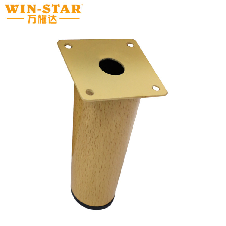 Factory Supply Pipe Oblique Wooden Color Metal Sofa Legs for Furniture