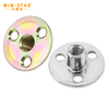 M6 M8 M10 M12 Zinc Plated Furniture Connector T Nut Three Hole Round Base Lock Nut
