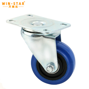 Low Noise Industrial Cart Steel Castor Wheel 3/4/5Inch Soft Rubber Caster Wheel
