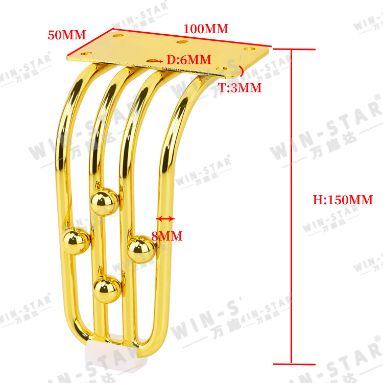 Metal Furniture Legs Luxury Living Room Support Feet For Table Sofa Gold Legs 