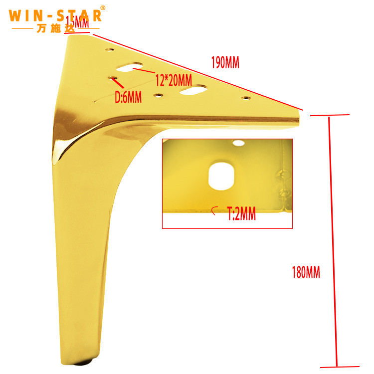 Metal Gold Iron Gold Gun Black Furniture Cabinet Table Sofa Leg Feet