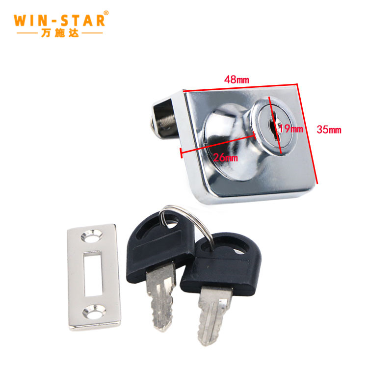 407 409 Cabinet Replacement Drawer Lock Glass Lock with spring bolt 2 keys