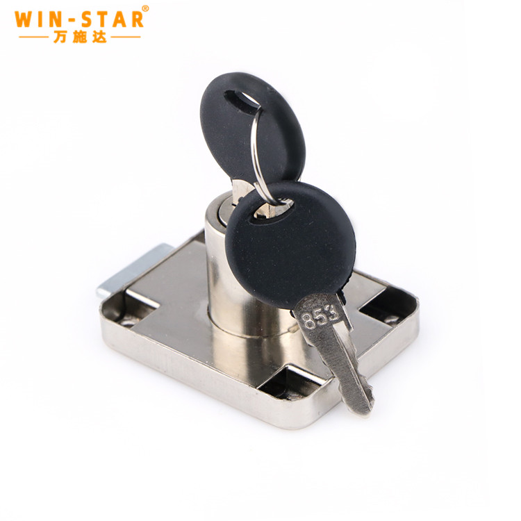 Nickel Plated Iron Material 139-22 Drawer Locks with Two Plastic Keys