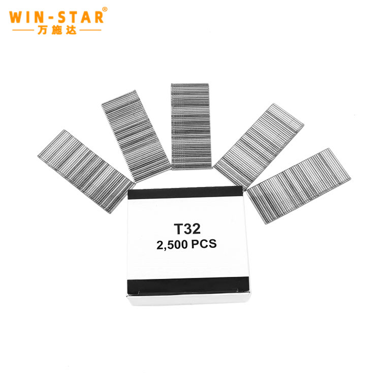 16GA Silver Color Straight Staples Galvanized T Brad Nail T32 Nails