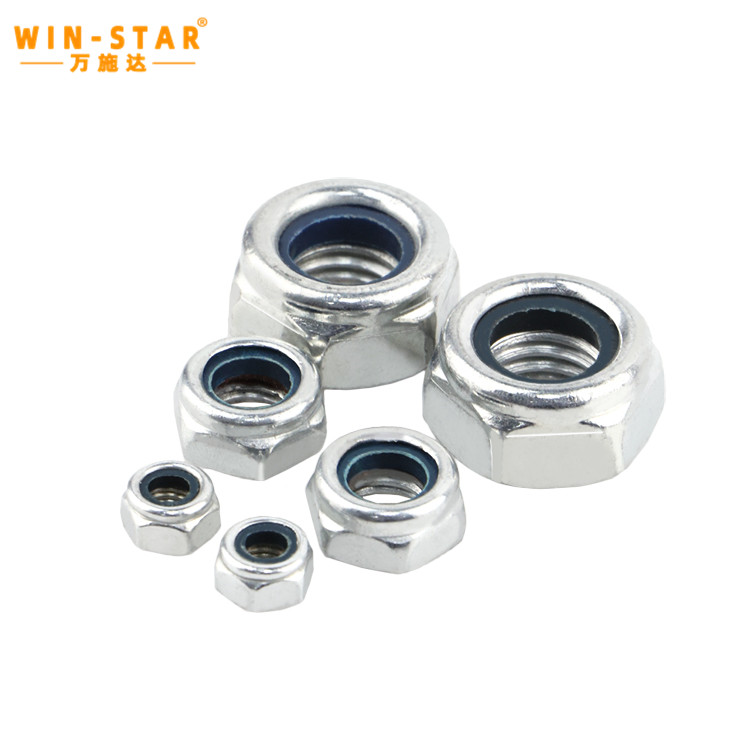 hex nylon insert lock nuts DIN985 nylon locking nut Non-slip nut