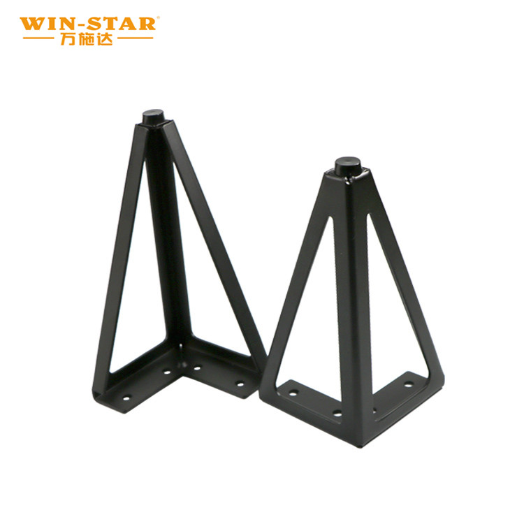 Fashion Style Furniture Hardware Triangle Pipe Metal Golden Black Sofa Legs