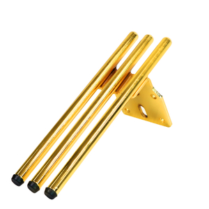 3 rod furniture parts metal golden solid TV coffee table modern sofa legs with good quality