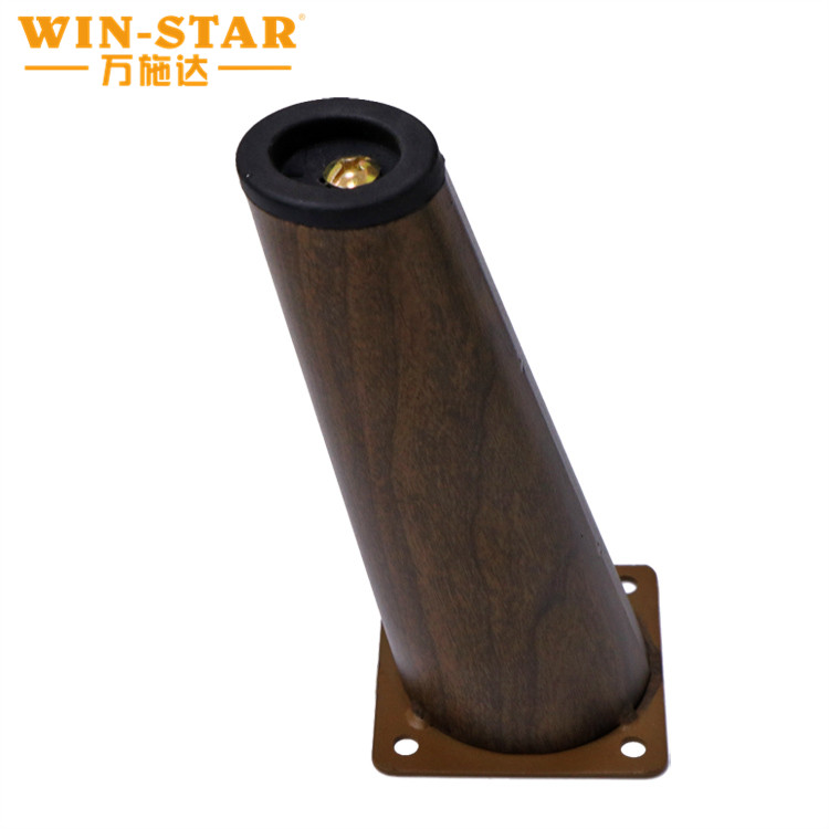 Factory Supply Pipe Oblique Wooden Color Metal Sofa Legs for Furniture