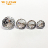 Crystal Buttons Transparent Glass Round Shank Chrome Upholstery Button for Sofa